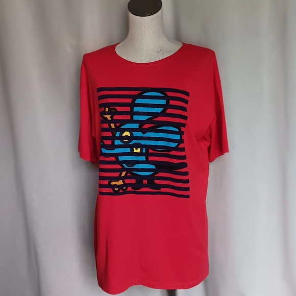 Rare VTG Marimekko Antti Eklund "Hiiri" Red Short Sleeve T-shirt - Picture 2 of 7